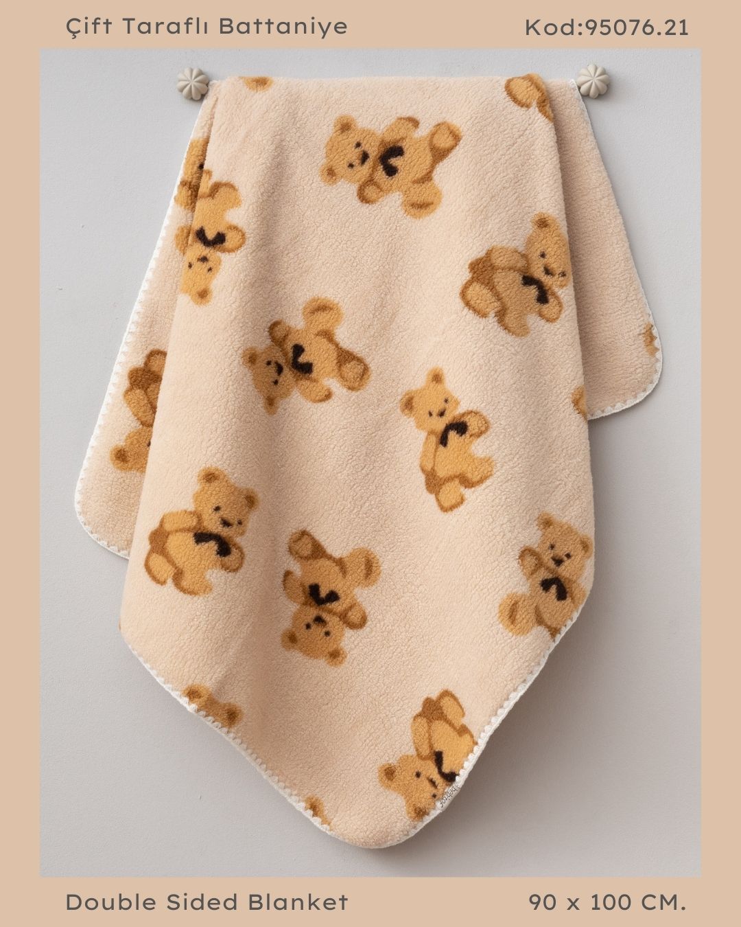 ÇİFT TARAFLI PELUŞ BATTANİYE 90x110 EBAT