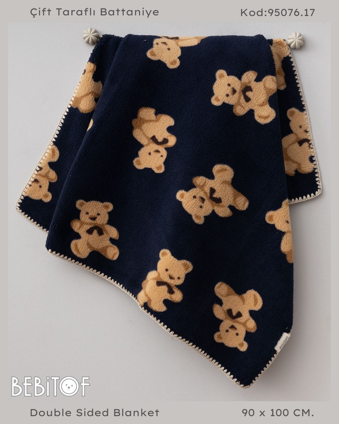 ÇİFT TARAFLI PELUŞ BATTANİYE 90x110 EBAT
