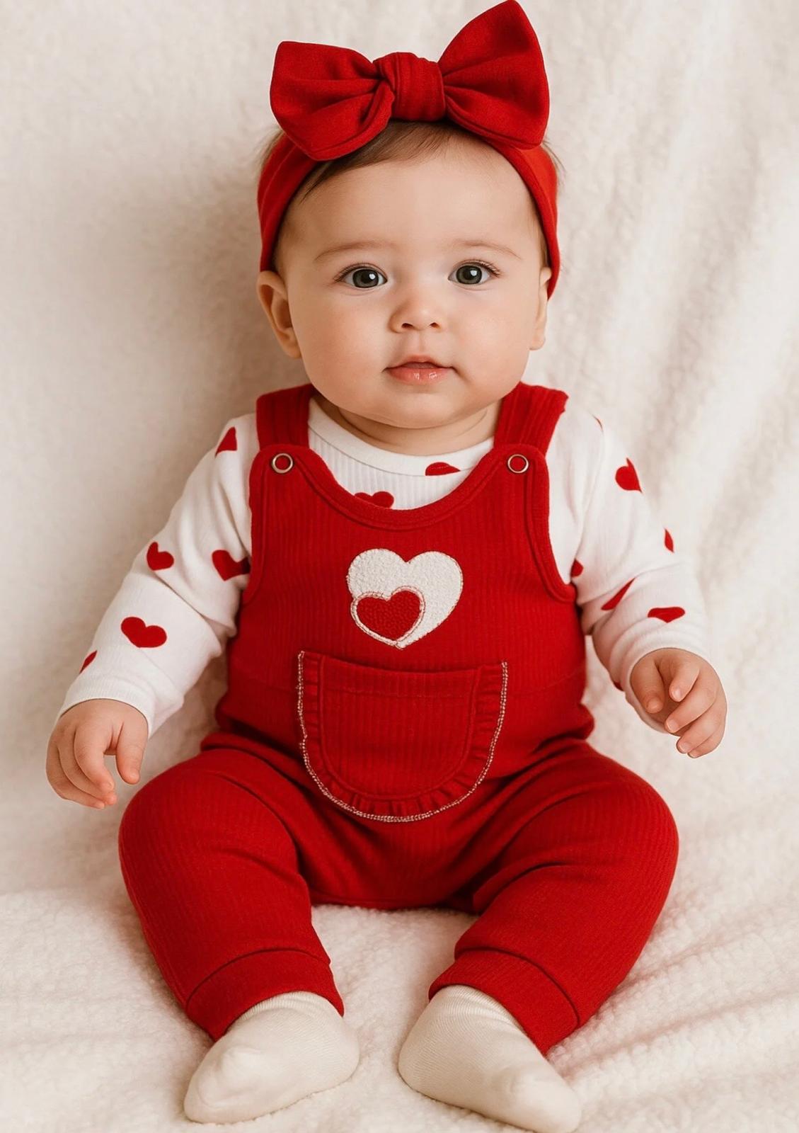 KALP NAKIŞLI KIZ BEBEK TULUMU