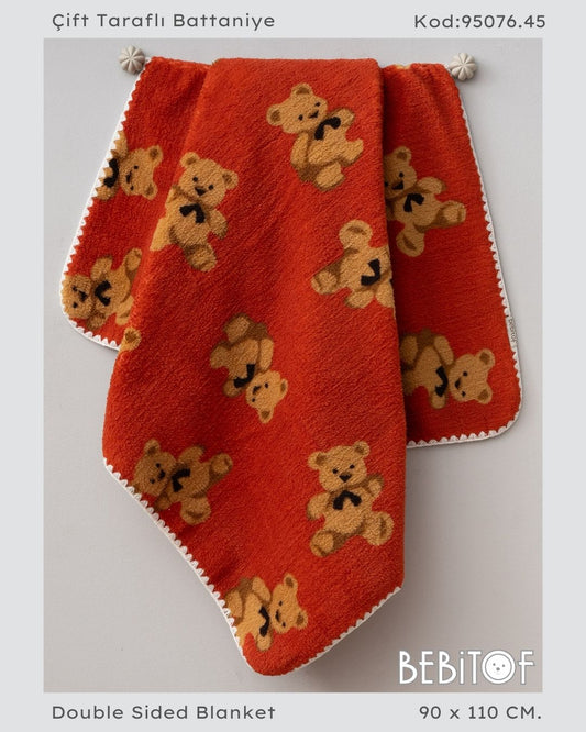 ÇİFT TARAFLI PELUŞ  BATTANİYE 90x110 EBAT