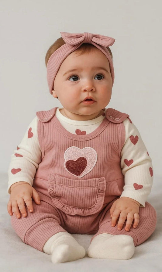 KALP NAKIŞLI KIZ  BEBEK TULUMU