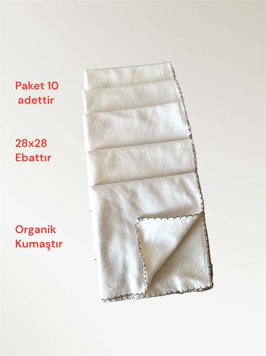 ORGANİK KUMAŞ 10'LU AĞIZ MENDİLİ